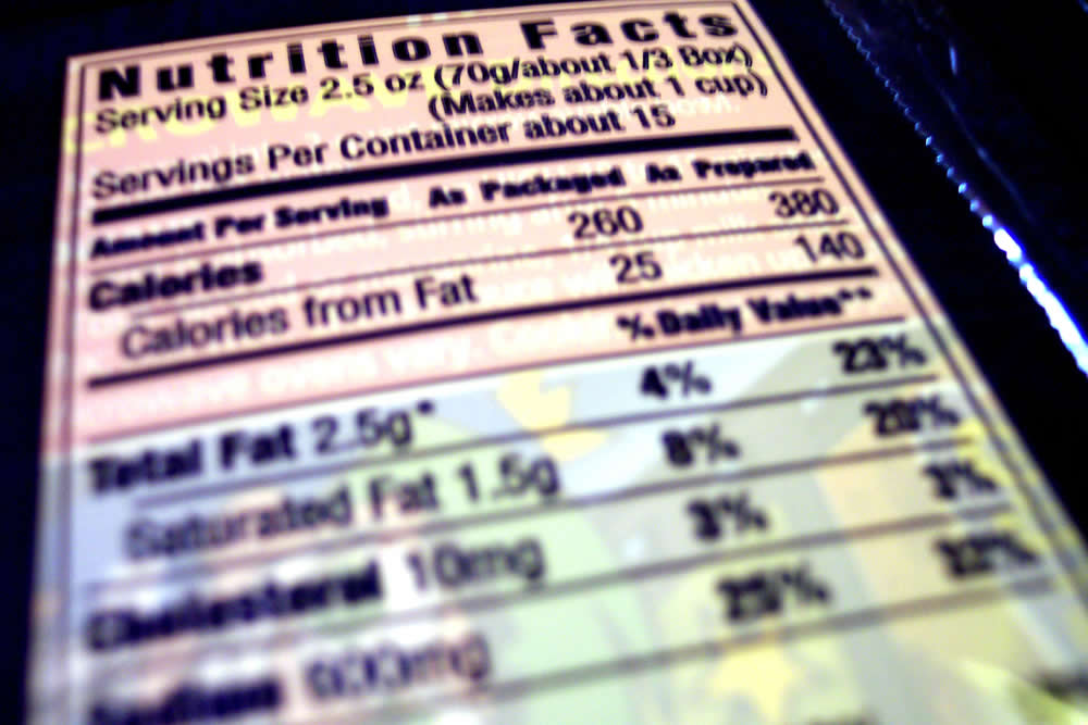 nutrition facs label